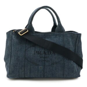 PRADA Blue Canvas Shoulder Bag
